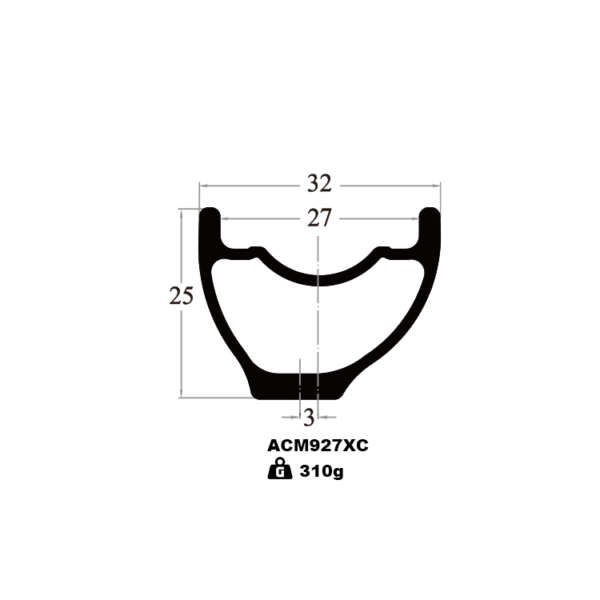 acm927xc mtb rim cross section